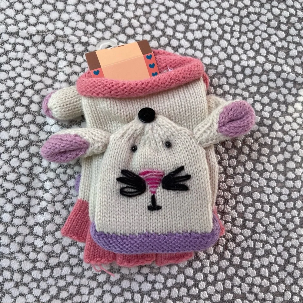 New Bunny Flip Mittens Fingerless Gloves